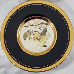 CHOKIN decorative 6" plate, 24kt Gold Edged, made in Japan, FLAWLESS!!